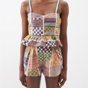 Ulla Johnson Freda Embroidered Pleated Shorts Size 6